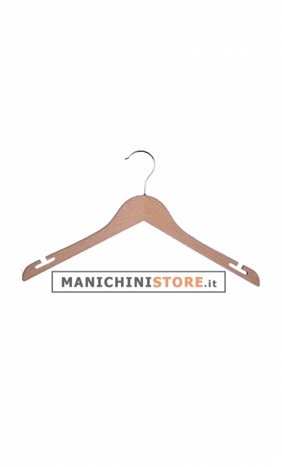 Gruccia legno con taglio a spallina cm.42 x cm.1 - Faggio