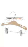Gruccia legno bambino con taglio a spallina e pinza cm. 26 x cm.1 - Faggio