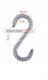 Gancio perle ad "S" - Cristallo Trasparente
