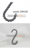 Gancio perle ad "S" - Perle Grigie