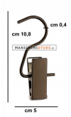 Gancio "2" con pinza - Ruggine