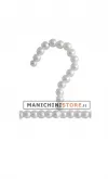 Gruccia perle pinza 30 cm - perle bianche