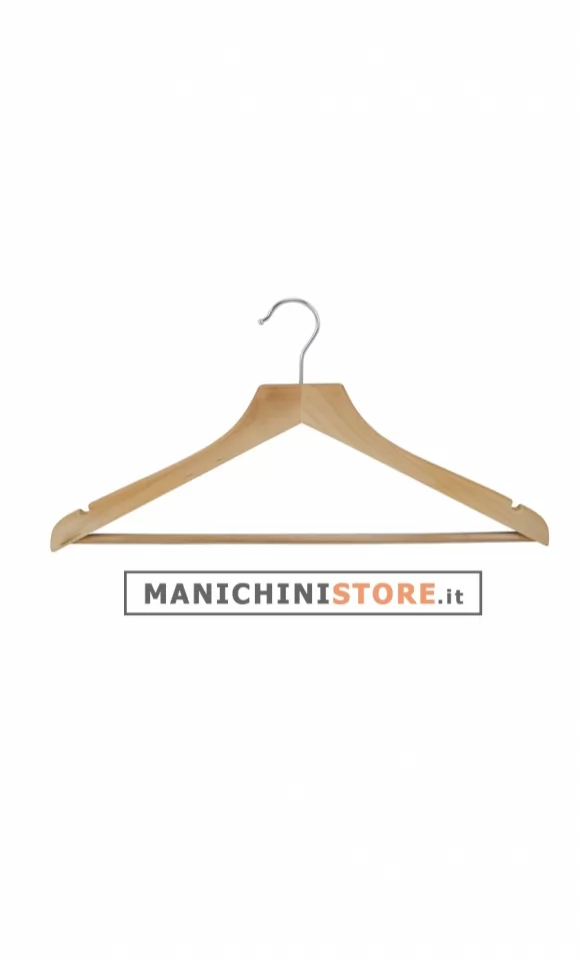 Gruccia legno con taglio a spallina cm.43 x cm1,2 - faggio