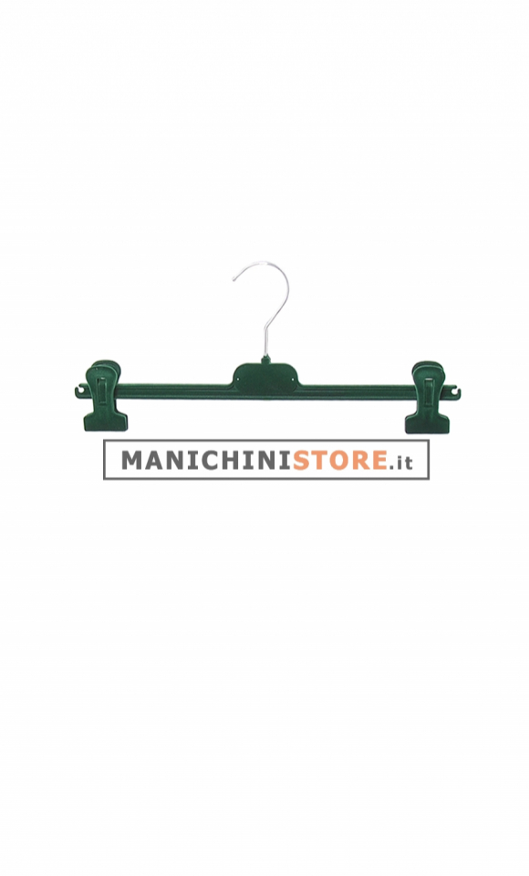 Gruccia appendiabito pinza 36 cm. Velluto Verde