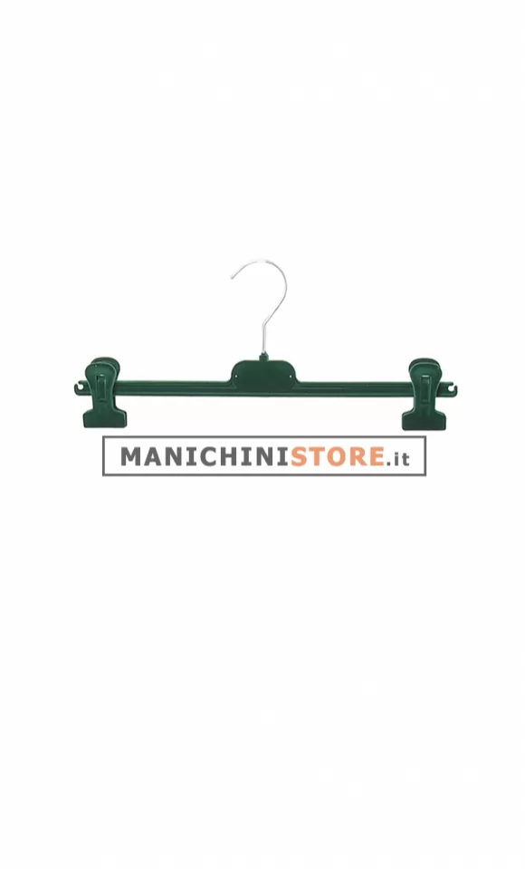 Gruccia appendiabito pinza 36 cm. Velluto Verde