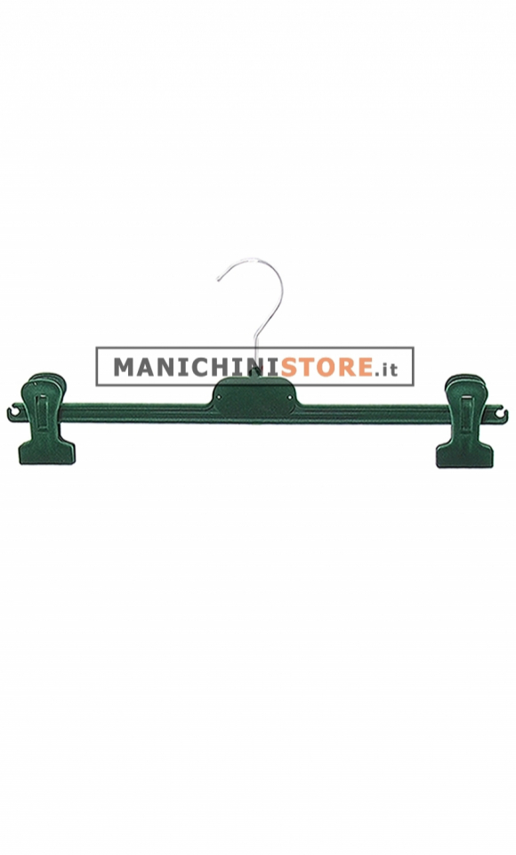 Gruccia appendiabito pinza 40 cm. Velluto Verde