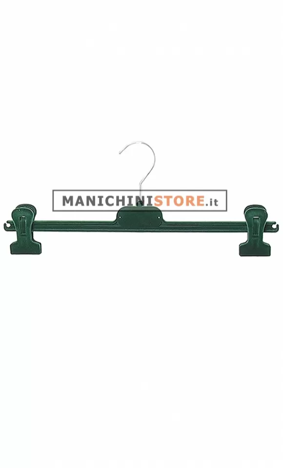 Gruccia appendiabito pinza 40 cm. Velluto Verde