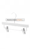 Gruccia legno pinza bambino 28 cm - Bianco semi lucido