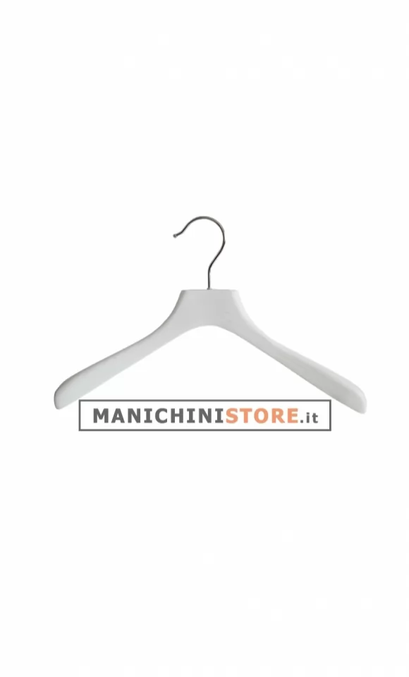 Gruccia legno capospalla cm.38 x cm.3,5 - Bianco Venato