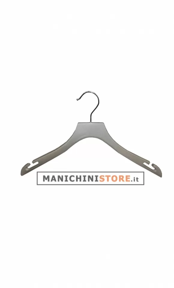 Gruccia in legno con taglio a spallina 42 x 1 cm - Silver