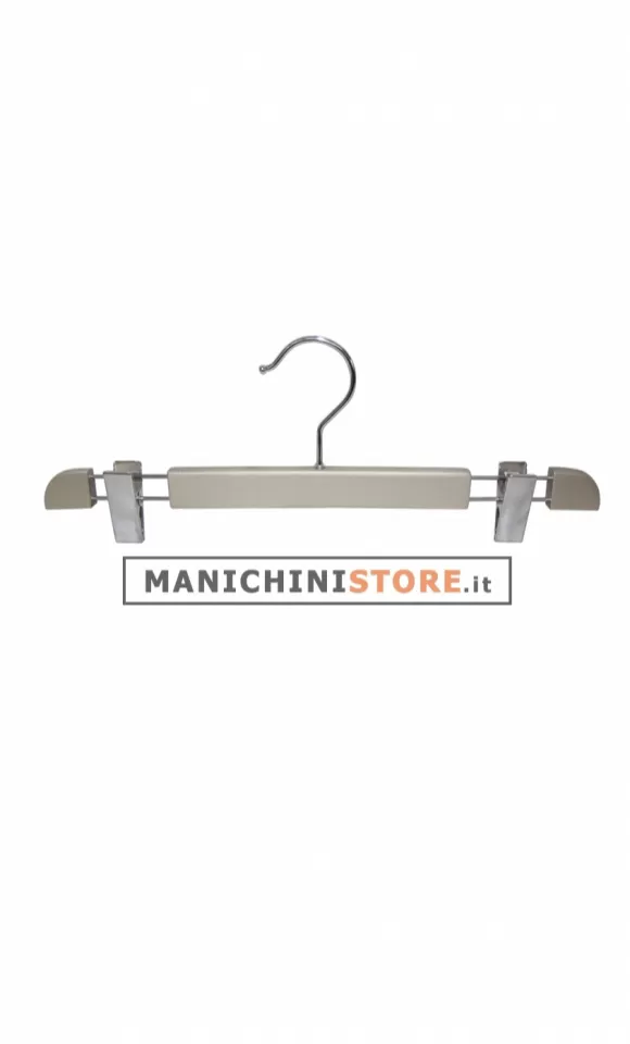 Gruccia legno pinza 40 cm - Silver