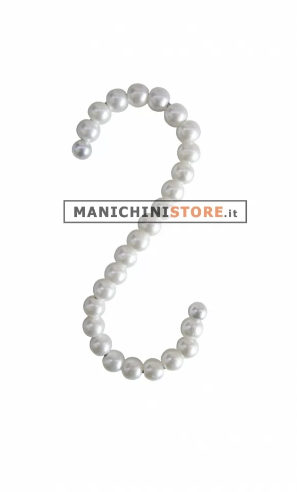 Gancio perle ad "S" - Perle Bianche