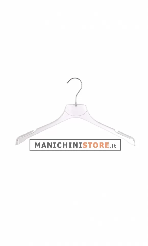 Gruccia capospalla 40 x 2,5 cm - Plastica Trasparente