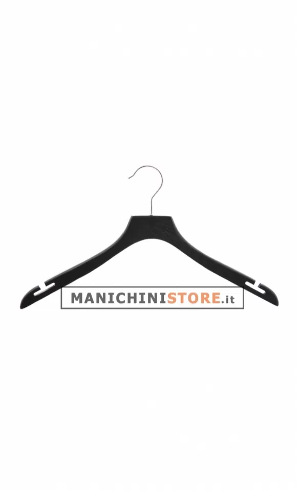 Gruccia legno con taglio a spallina cm.42 x cm.1 - Nero Venato