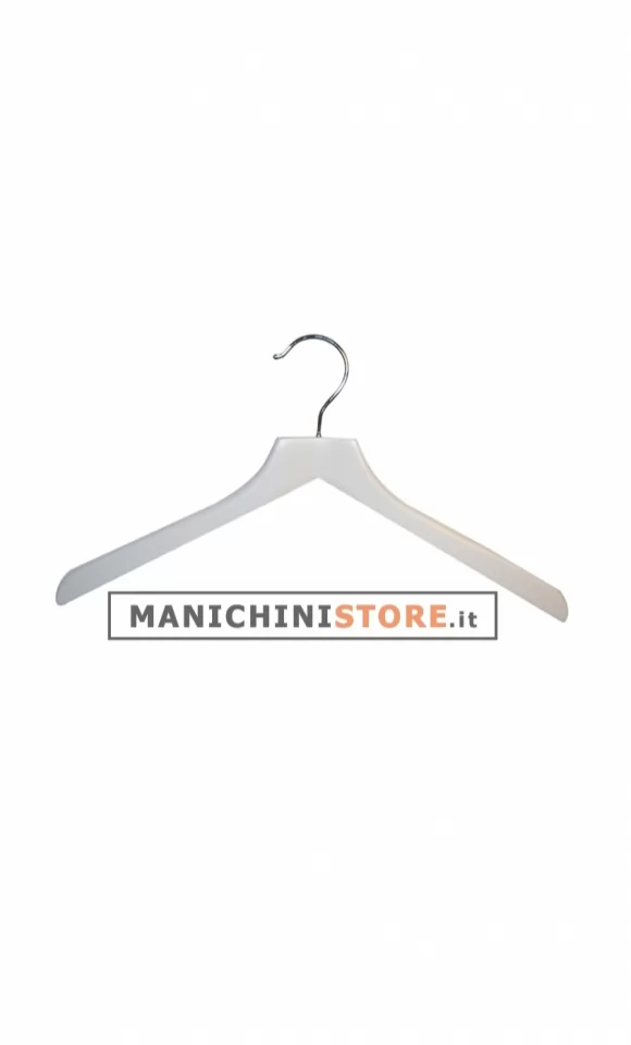Gruccia legno cm.38,5 x cm.2,5 - Bianco Opaco