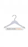 Gruccia legno con taglio a spallina cm.38 x cm.1 - Bianco Lucido