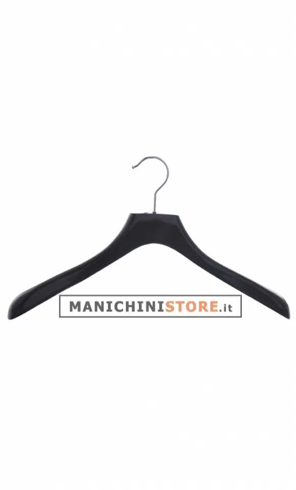 Gruccia legno capospalla cm.45 x cm.4 - Nero Lucido