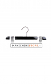 Gruccia legno pinze 40 cm - Nero Lucido