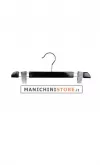 Gruccia legno pinze 40 cm - Nero Lucido