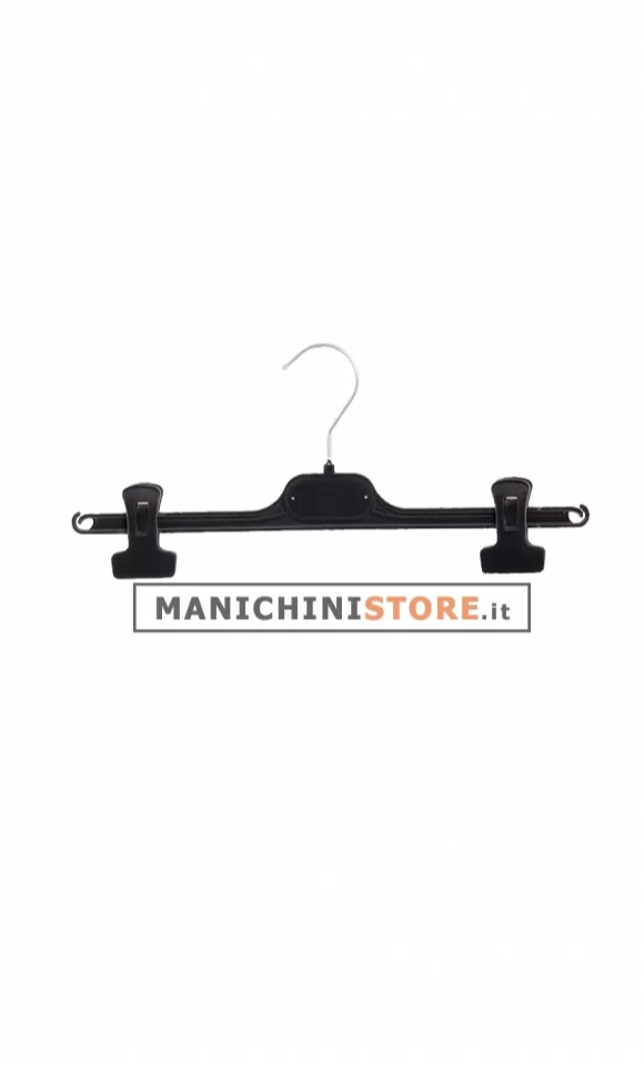 Gruccia appendiabito pinza 36 cm. Velluto nero