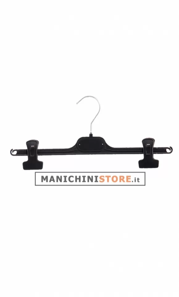 Gruccia appendiabito pinza 40 cm. Velluto nero