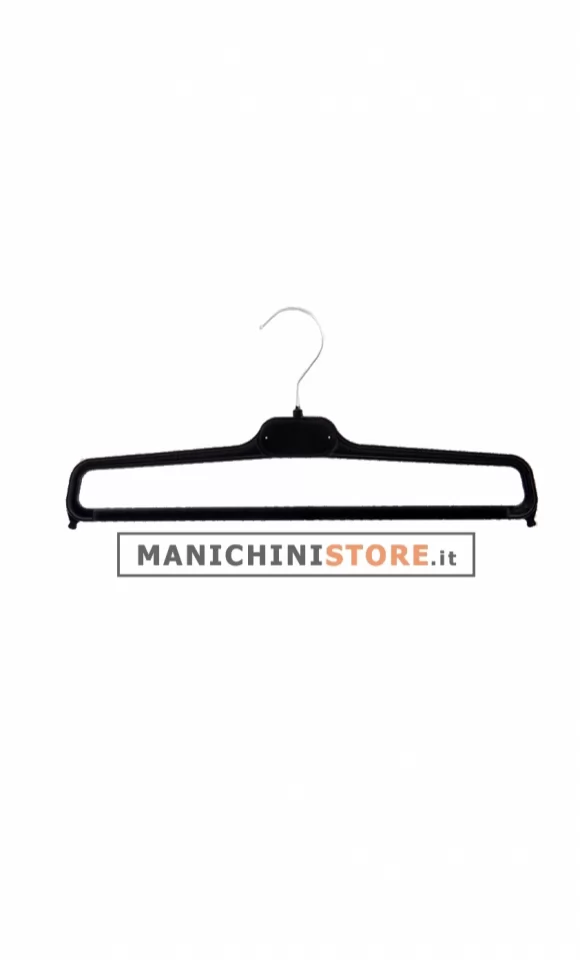 Gruccia appendiabito portapantalone 35 cm. Velluto nero