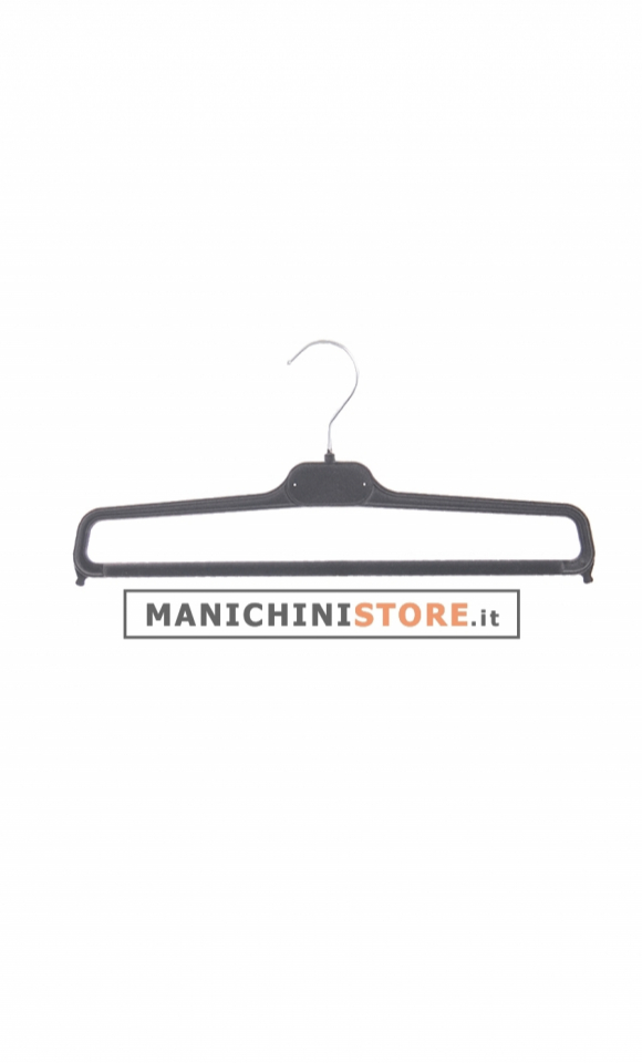Gruccia appendiabito portapantalone 35 cm. Velluto grigio