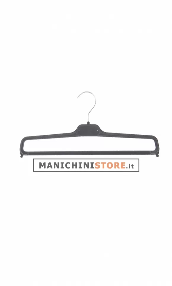 Gruccia appendiabito portapantalone 35 cm. Velluto grigio