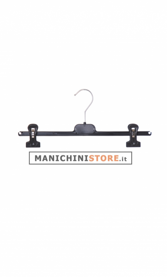 Gruccia appendiabito pinza 36 cm. Plastica Nera