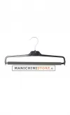 Gruccia appendiabito portapantalone 35 cm. Plastica Nera con spugna