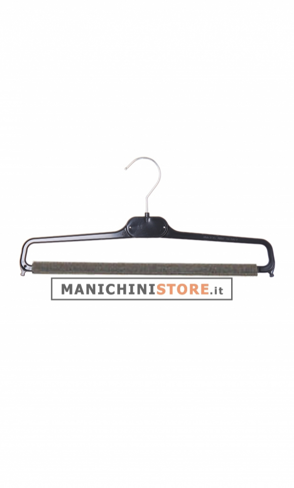 Non-slip trouser bar hanger 35 cm. Black Plastic