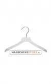Gruccia legno con taglio a spallina cm.38,5 x cm.1 - laccato bianco