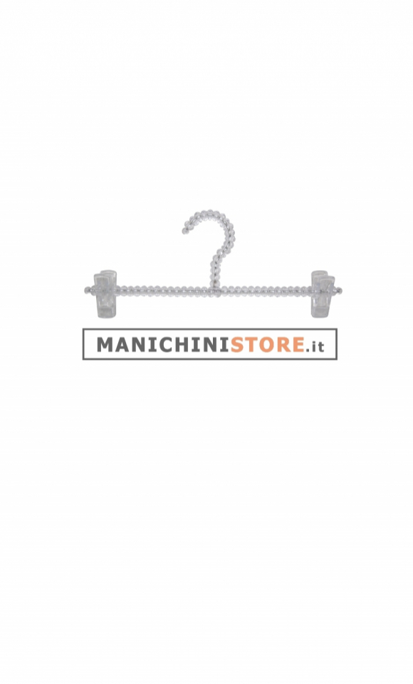 Gruccia perle pinza 35 cm- cristallo trasparente