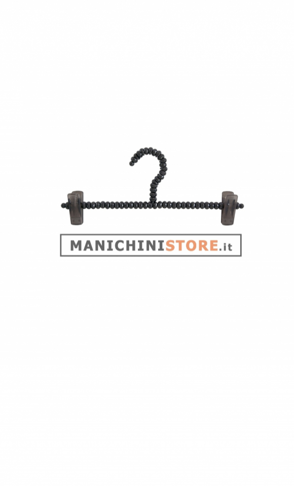 Gruccia perle pinza 35 cm- cristallo nero