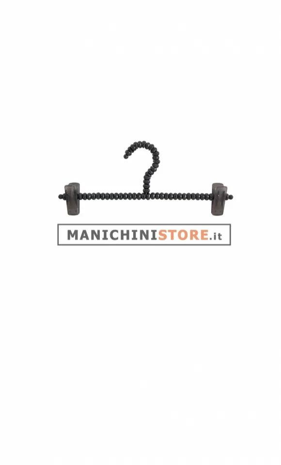 Gruccia perle pinza 35 cm- cristallo nero