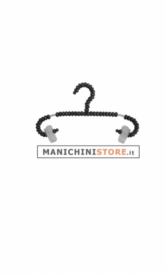Gruccia perle pinza per intimo - cristallo nero