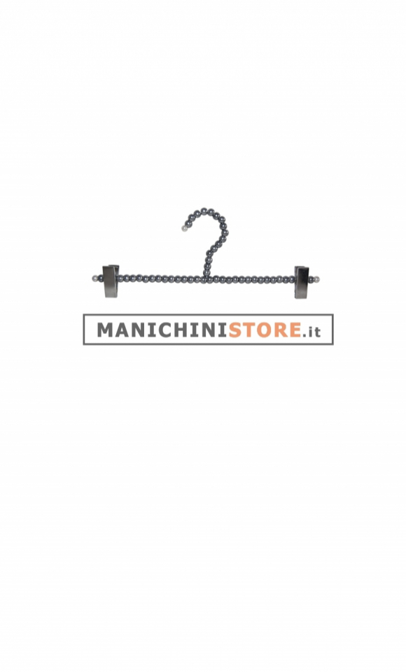 Gruccia perle pinza 35 cm - perle grigie