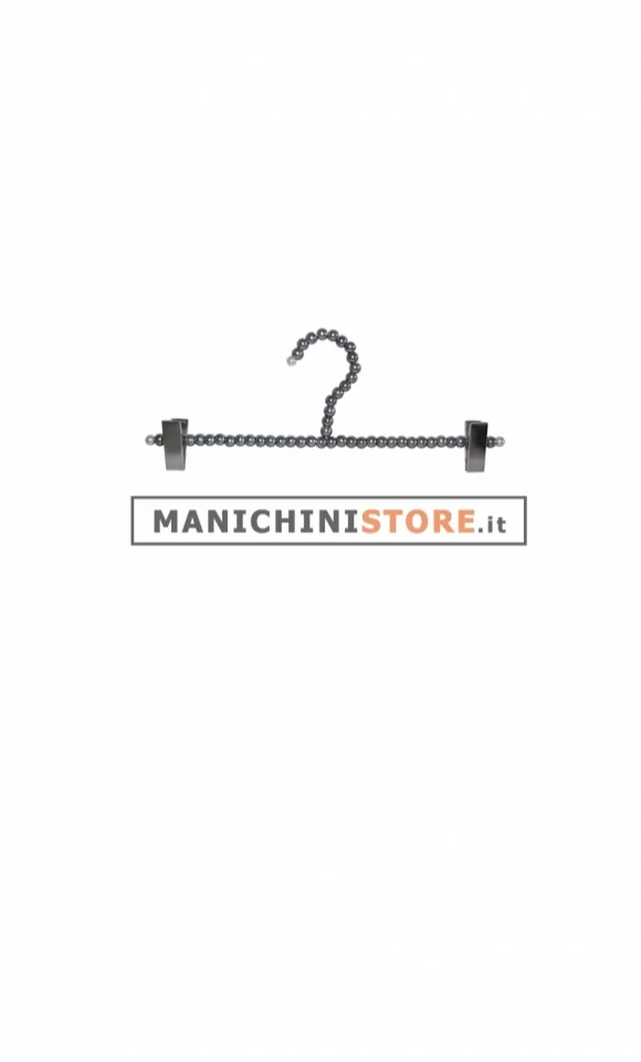 Gruccia perle pinza 35 cm - perle grigie