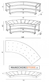 Curved leather seating