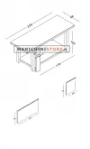 Tavolo con morsa in ferro 239 cm