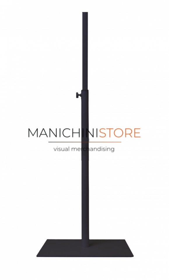 Black square metal base for busts 