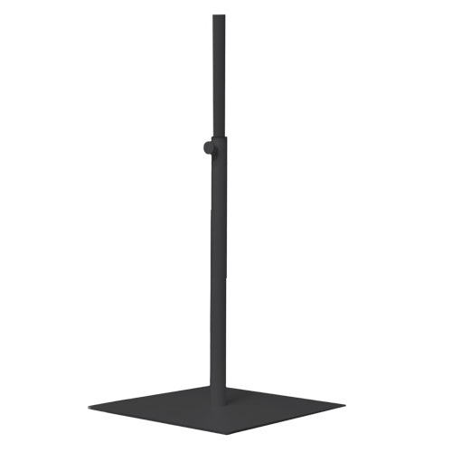 Black square metal base for busts 