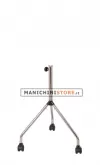 Base cromata treppiede con ruote per busti
