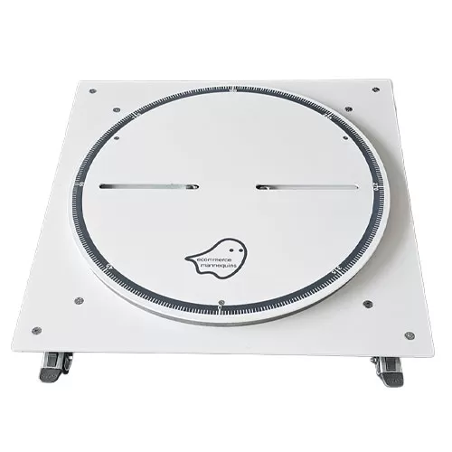 Base con disco girevole e ruote per manichini e-commerce