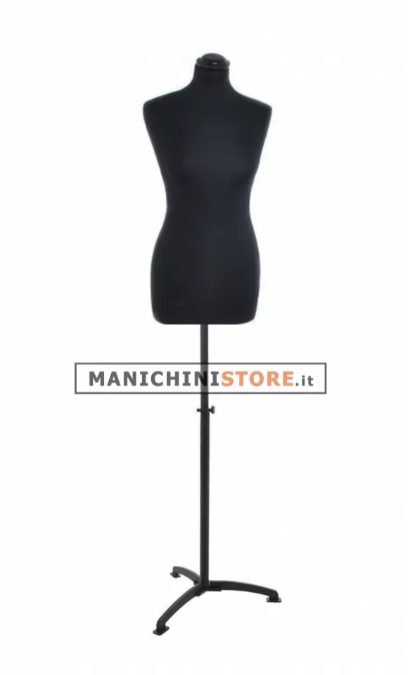 Busto donna nero con base treppiede