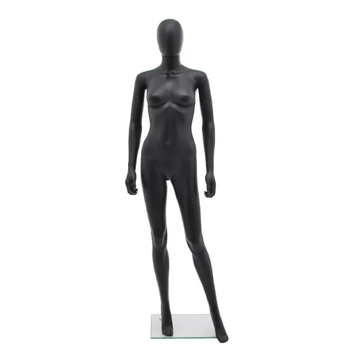 Noleggio manichino donna testa uovo in plastica - nero