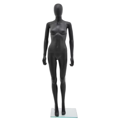 Noleggio manichino donna testa uovo in plastica - nero