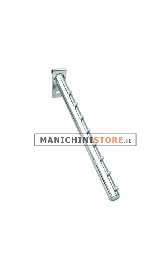 Braccio espositore inclinato tubo &Oslash; 25 mm