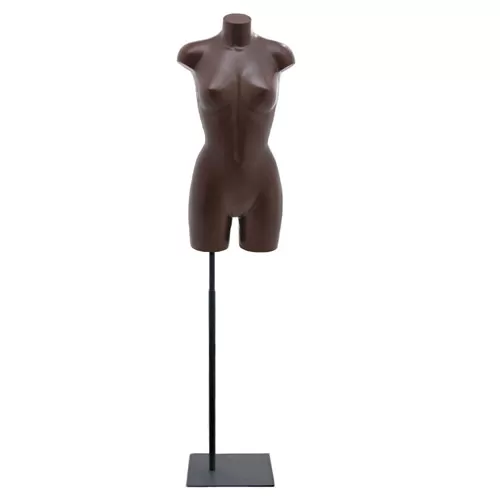 Busto manichino donna in plastica color bronzo con base