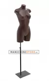 Busto manichino donna in plastica color bronzo con base